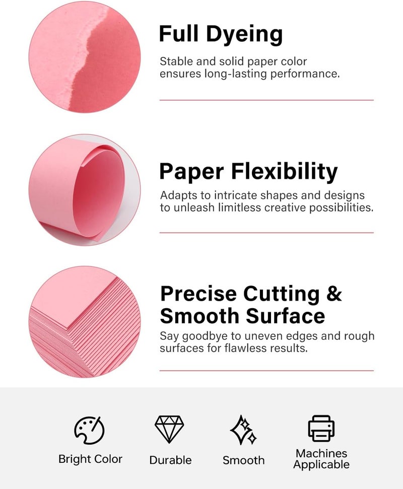 ALEWAPO Pink Cardstock 8.5 x 11 Thick Paper, 40 Sheets, ThickPaper 75 LB/200 GSM, Cardstock Printer Paper 8.5 x 11, Pink Card Stock for Invitations, Menus, Wedding, DIY Cards - Image 4